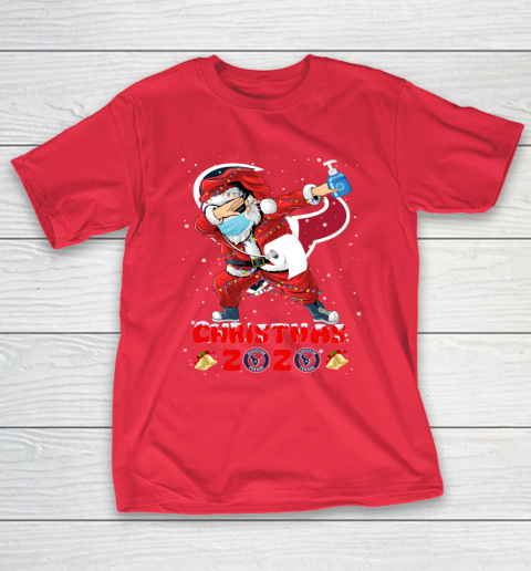 Houston Texans Funny Santa Claus Dabbing Christmas 2020 NFL T-Shirt 9