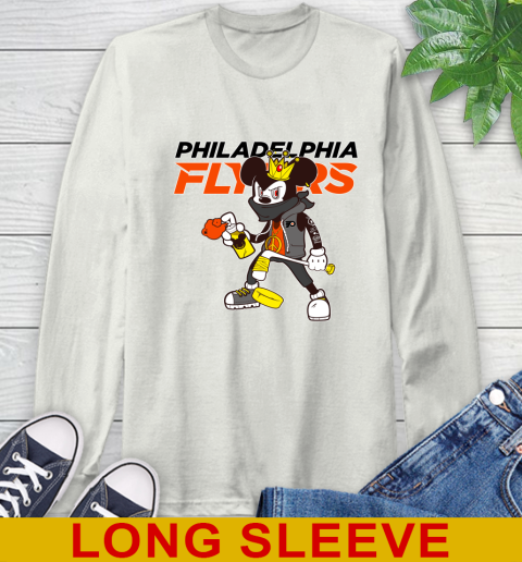 Philadelphia Flyers NHL Hockey Mickey Peace Sign Sports Long Sleeve T-Shirt 12