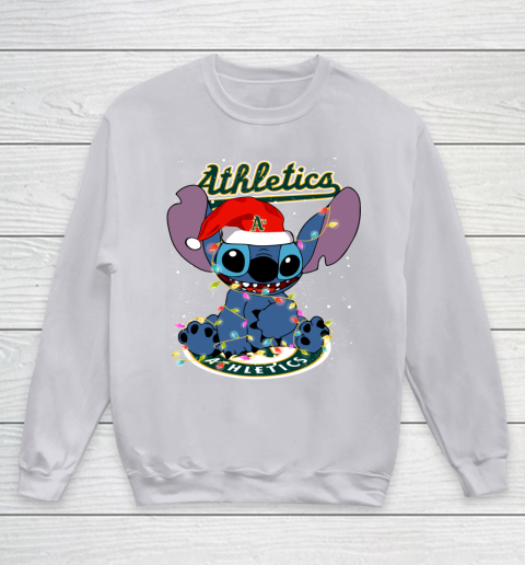 Oakland Athletics MLB noel stitch Baseball Christmas Youth Sweatshirt 2