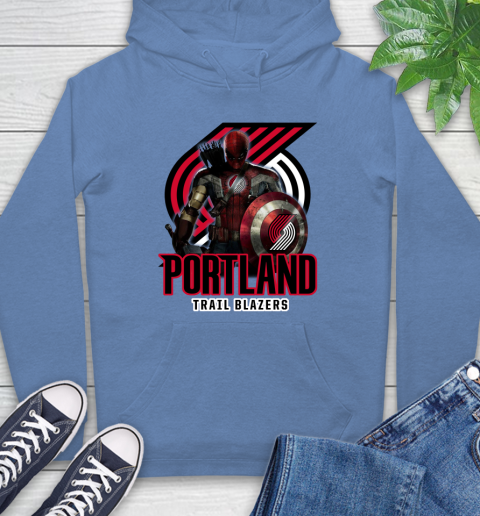 Portland Trail Blazers NBA Basketball Captain America Thor Spider Man Hawkeye Avengers Hoodie 11