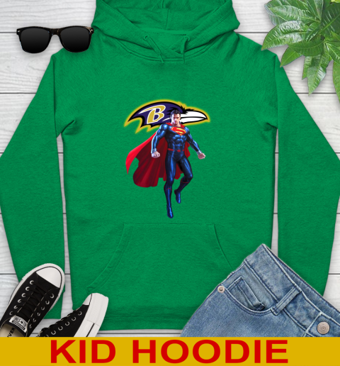 NFL Superman DC Sports Football Baltimore Ravens Youth Hoodie 8