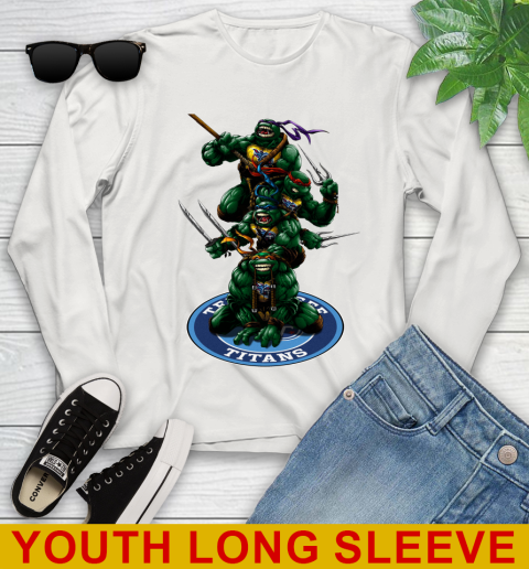 NFL Football Tennessee Titans Teenage Mutant Ninja Turtles Shirt Youth Long Sleeve 12