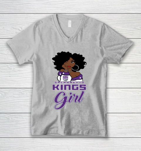 Sacramento Kings Girl NBA V-Neck T-Shirt 4