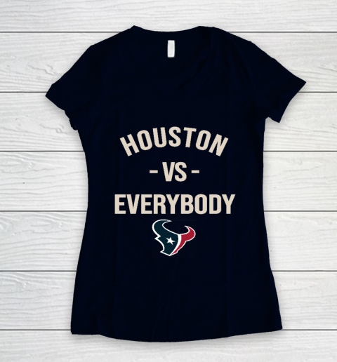 Houston Texans Vs Everybody Women's V-Neck T-Shirt 2