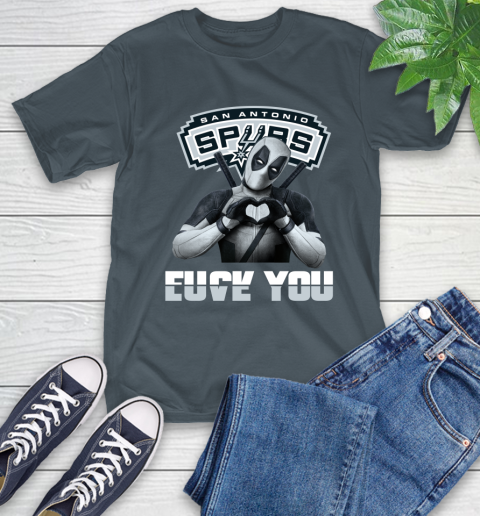 NBA San Antonio Spurs Deadpool Love You Fuck You Basketball Sports T-Shirt 10