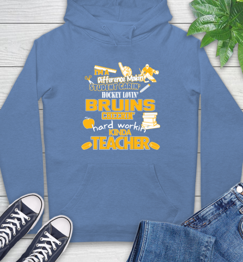 Boston Bruins NHL I'm A Difference Making Student Caring Hockey Loving Kinda Teacher Hoodie 11