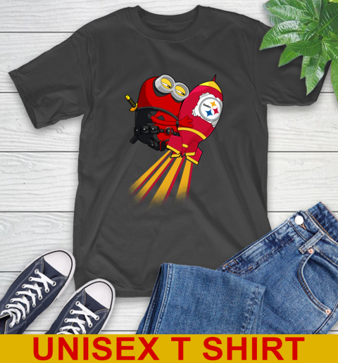 NFL Football Pittsburgh Steelers Deadpool Minion Marvel Shirt T-Shirt