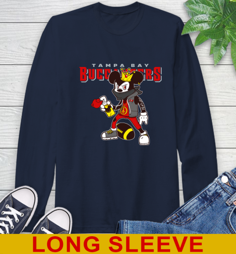 Tampa Bay Buccaneers NFL Football Mickey Peace Sign Sports Long Sleeve T-Shirt 4