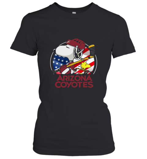 Arizona Coyotes Ice Hockey Snoopy And Woodstock NHL Women's T-Shirt