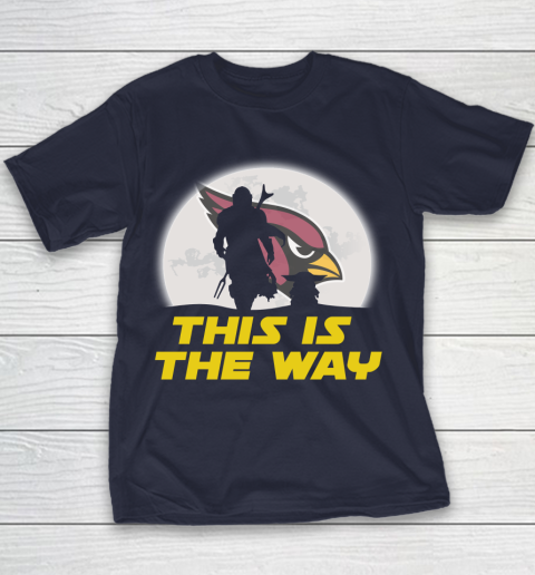 Arizona Cardinals NFL Football Star Wars Yoda And Mandalorian This Is The Way Youth T-Shirt 2