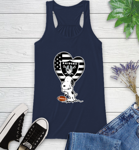 Oakland Raiders NFL Football The Peanuts Movie Adorable Snoopy Racerback Tank 10