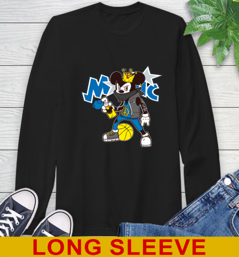Orlando Magic NBA Basketball Mickey Peace Sign Sports Long Sleeve T-Shirt 2
