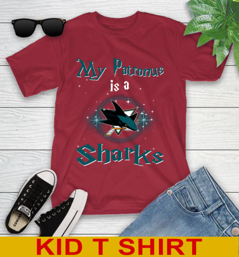 NHL Hockey Harry Potter My Patronus Is A San Jose Sharks Youth T-Shirt 12