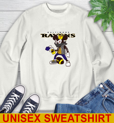 Baltimore Ravens NFL Football Mickey Peace Sign Sports Sweatshirt