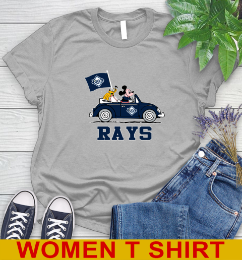 MLB Baseball Tampa Bay Rays Pluto Mickey Driving Disney Shirt Women's T-Shirt 5