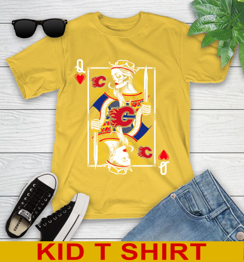 NHL Hockey Calgary Flames The Queen Of Hearts Card Shirt Youth T-Shirt 9