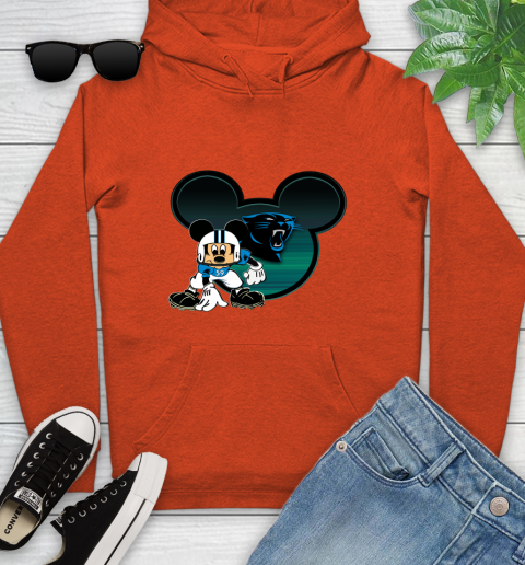 NFL Carolina Panthers Mickey Mouse Disney Football T Shirt Youth Hoodie 5