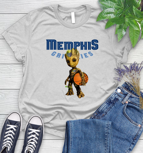 Memphis Grizzlies NBA Basketball Groot Marvel Guardians Of The Galaxy Women's T-Shirt