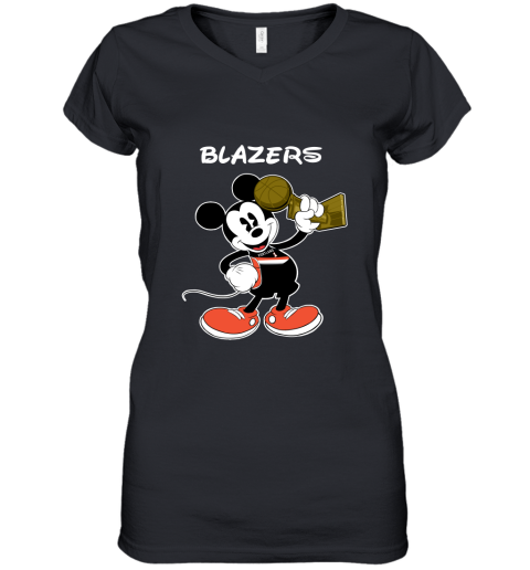 Mickey Portlands Trail Blazers Women's V-Neck T-Shirt