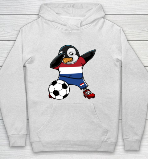 Dabbing Penguin Netherlands Soccer Fan Jersey Football Lover Hoodie