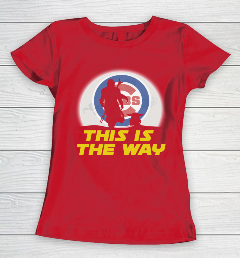 Chicago Cubs MLB Baseball Star Wars Yoda And Mandalorian This Is The Way Women's T-Shirt 9
