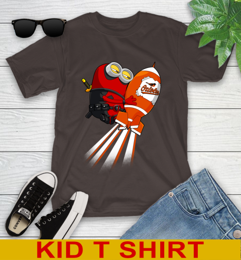 MLB Baseball Baltimore Orioles Deadpool Minion Marvel Shirt Youth T-Shirt 6