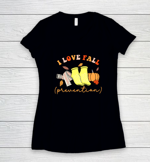 I Love Fall (Prevention) Women's V-Neck T-Shirt