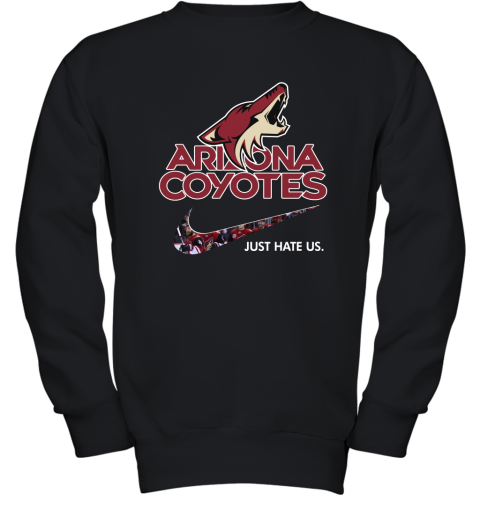 NHL Team Arizona Coyotes x Nike Just Hate Us Hockey Youth Sweatshirt