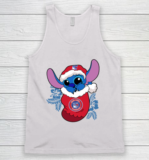 New York Rangers Christmas Stitch In The Sock Funny Disney NHL Tank Top 2