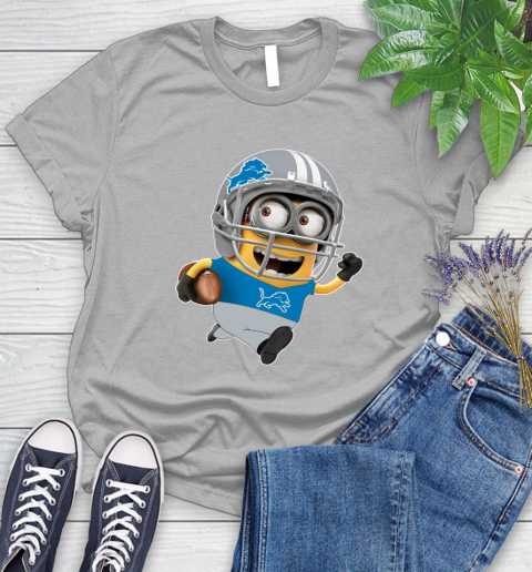 NFL Detroit Lions Minions Disney Football Sports Women's T-Shirt 5
