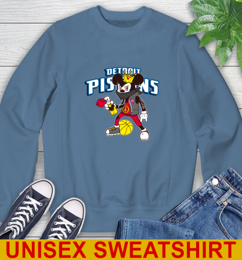 Detroit Pistons NBA Basketball Mickey Peace Sign Sports Sweatshirt 8