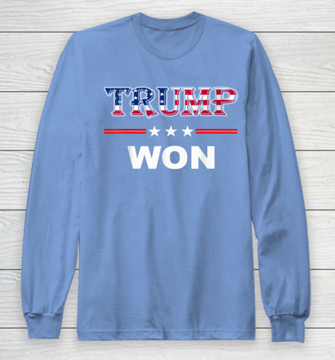 Trump Won T Shirt 4th of July American Flag Long Sleeve T-Shirt 8