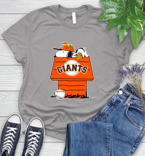 MLB San Francisco Giants Snoopy Woodstock The Peanuts Movie Baseball T Shirt_000 Women's T-Shirt 5