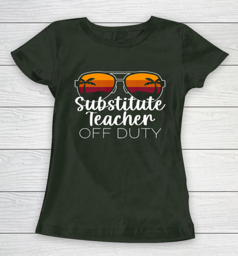 Substitute Teacher of the Deaf Off Duty Sunglasses Sunset Women's T-Shirt 4