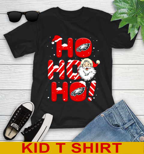 Philadelphia Eagles NFL Football Ho Ho Ho Santa Claus Merry Christmas Shirt Youth T-Shirt