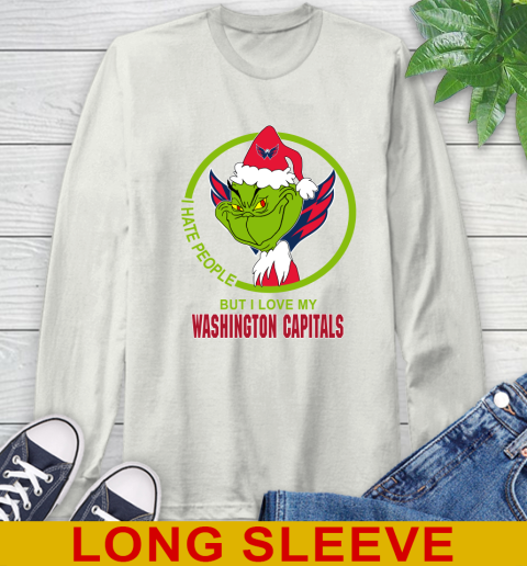 Washington Capitals NHL Christmas Grinch I Hate People But I Love My Favorite Hockey Team Long Sleeve T-Shirt 12