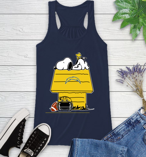 Los Angeles Chargers NFL Football Snoopy Woodstock The Peanuts Movie Racerback Tank 10