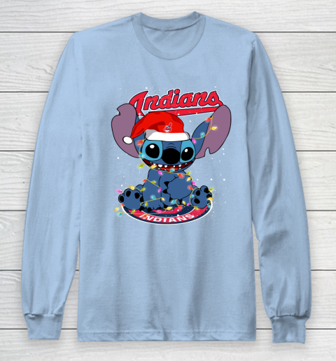 Cleveland Indians MLB noel stitch Baseball Christmas Long Sleeve T-Shirt 5