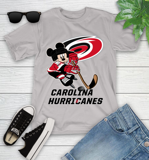 NHL Carolina Hurricanes Mickey Mouse Disney Hockey T Shirt Youth T-Shirt 24