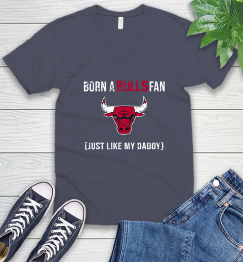 NBA Chicago Bulls Loyal Fan Just Like My Daddy Basketball Shirt V-Neck T-Shirt 7