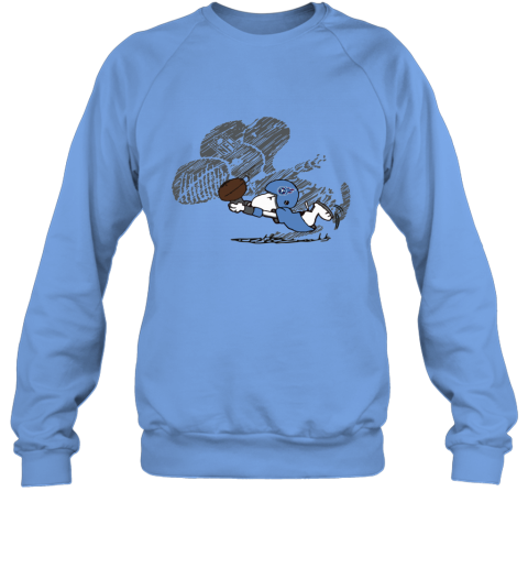 Tennessee Titans Snoopy Plays The Football Game lyvw tennessee titans snoopy plays the football game sweatshirt 35 front carolina blue