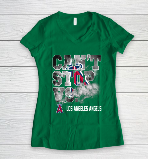MLB Los Angeles Angels Baseball Can't Stop Vs Los Angeles Angels Women's V-Neck T-Shirt 3