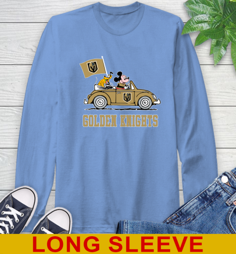 NHL Hockey Vegas Golden Knights Pluto Mickey Driving Disney Shirt Long Sleeve T-Shirt 11