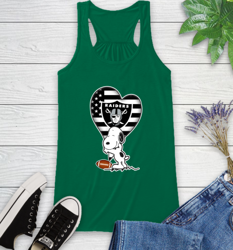 Oakland Raiders NFL Football The Peanuts Movie Adorable Snoopy Racerback Tank 7