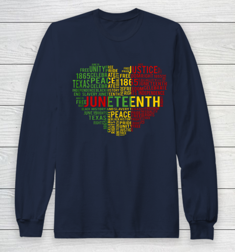 Juneteenth Heart Black History Afro American African Freedom Long Sleeve T-Shirt 2