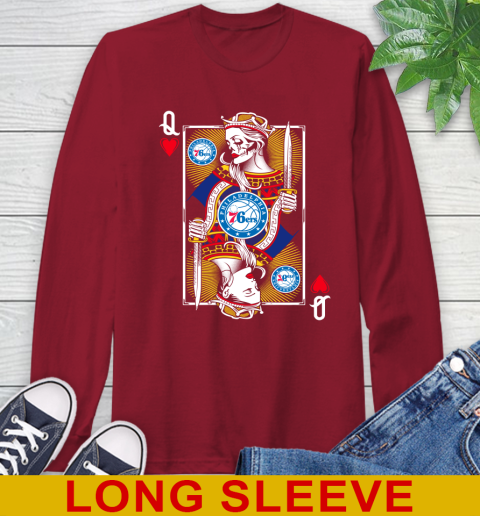 NBA Basketball Philadelphia 76ers The Queen Of Hearts Card Shirt Long Sleeve T-Shirt 9