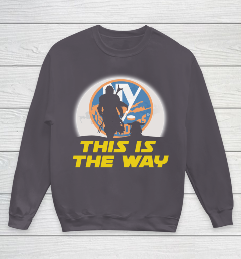 New York Islanders NHL Ice Hockey Star Wars Yoda And Mandalorian This Is The Way Youth Sweatshirt 5