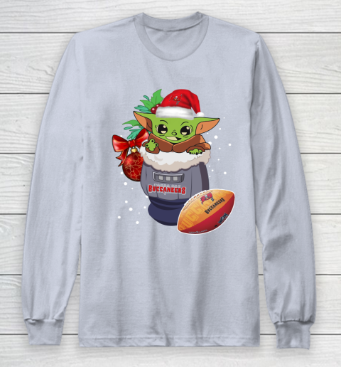 Tampa Bay Buccaneers Christmas Baby Yoda Star Wars Funny Happy NFL Long Sleeve T-Shirt 6