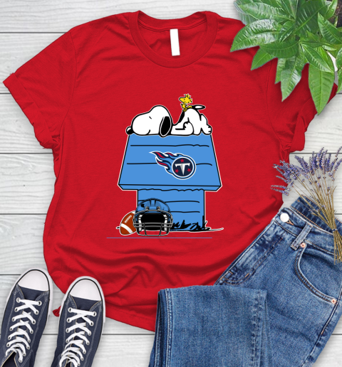 Tennessee Titans NFL Football Snoopy Woodstock The Peanuts Movie Women's T-Shirt 9