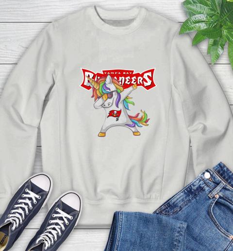 Tampa Bay Buccaneers NFL Football Funny Unicorn Dabbing Sports Sweatshirt 5